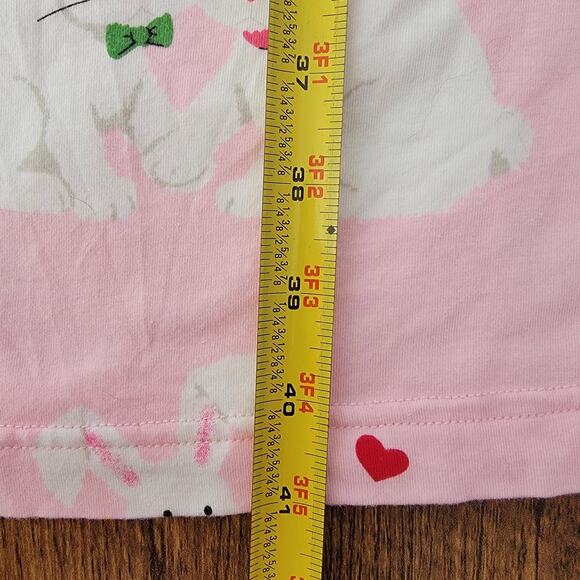 Nick & Nora Bunny Love Pink Sleep Shirt Nightgown Sleepwear 100% Cotton Size L - Picture 6 of 9